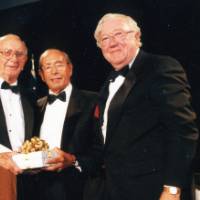 President Emeritus Don Lubbers with Richard DeVos and guest.